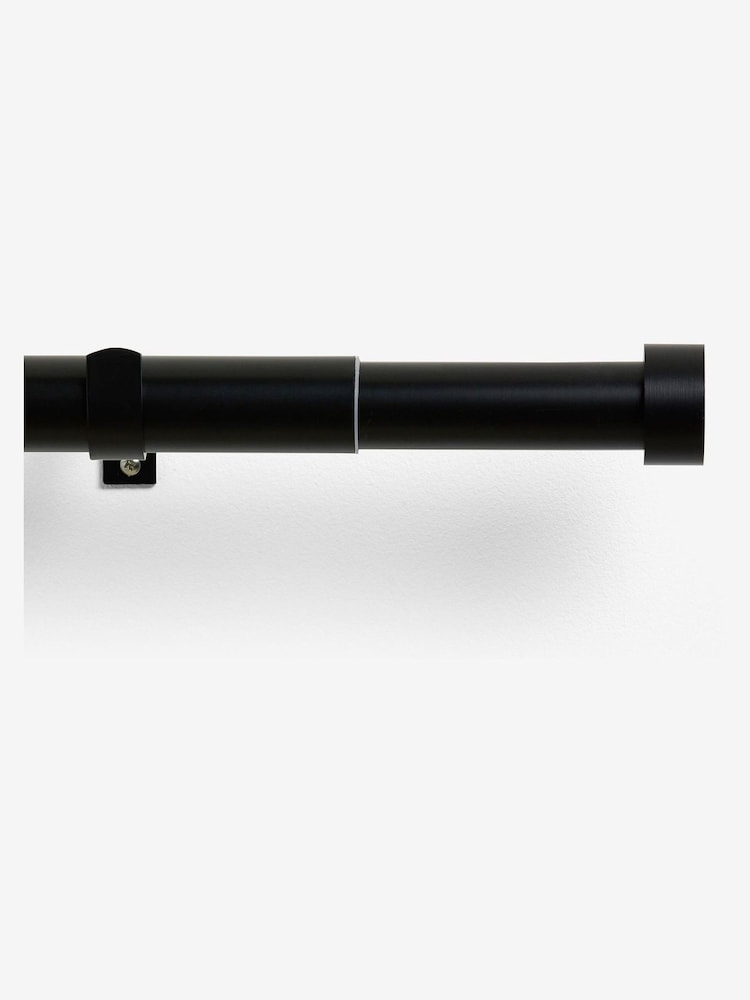 Black Stud Finial Extendable 35mm Curtain Pole Kit - Image 2 of 7