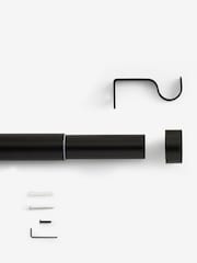 Black Stud Finial Extendable 35mm Curtain Pole Kit - Image 6 of 7