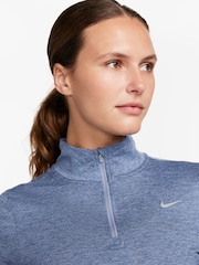 Nike Blue Dri-FIT Swift Element UV Half Zip Running Top - Image 3 of 6