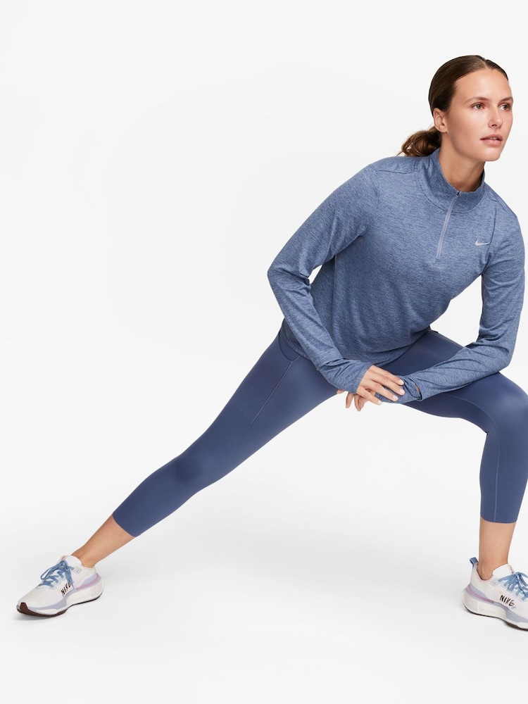 Nike Blue Dri-FIT Swift Element UV Half Zip Running Top - Image 6 of 6