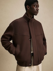 River Island Brown Premium Funnel Neck Jacket - Image 1 of 4