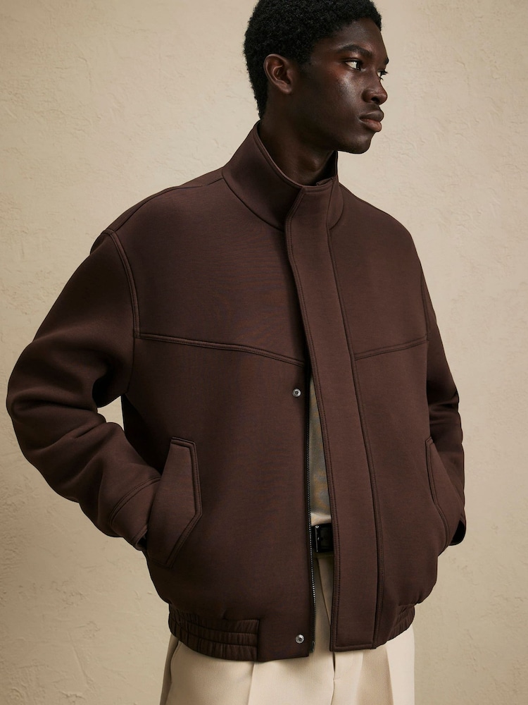 River Island Brown Premium Funnel Neck Jacket - Image 1 of 4