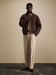 River Island Brown Premium Funnel Neck Jacket - Image 2 of 4