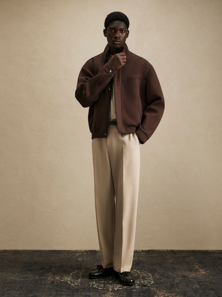 River Island Brown Premium Funnel Neck Jacket - Image 2 of 4
