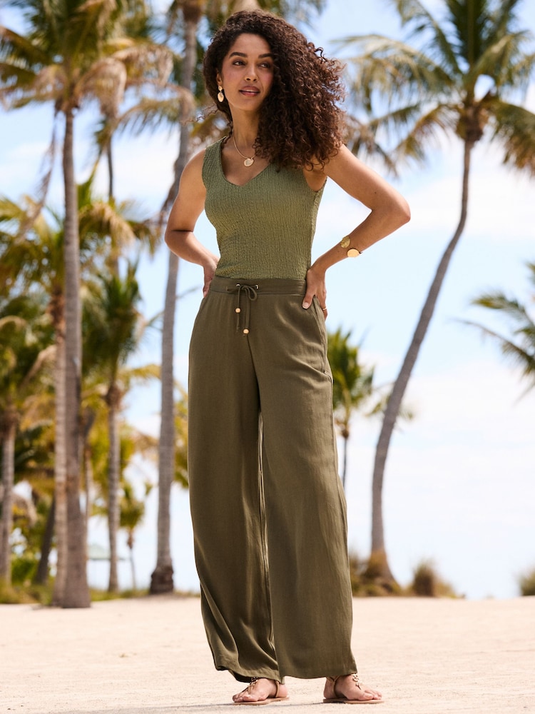Sosandar Green Textured Vest Top - Image 1 of 5 Sosandar Green Textured Vest Top - Image 1 of 5