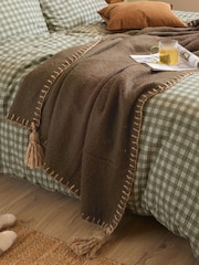 Yard Chocolate Lowen Wool Blend Brushed Throw - Image 1 of 4