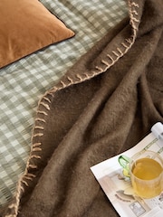 Yard Chocolate Lowen Wool Blend Brushed Throw - Image 2 of 4