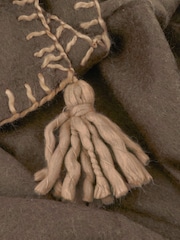 Yard Chocolate Lowen Wool Blend Brushed Throw - Image 3 of 4
