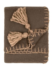 Yard Chocolate Lowen Wool Blend Brushed Throw - Image 4 of 4