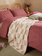 Furn Natural Fur Boucle Check Throw - Image 1 of 3