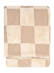 Furn Natural Fur Boucle Check Throw - Image 2 of 3