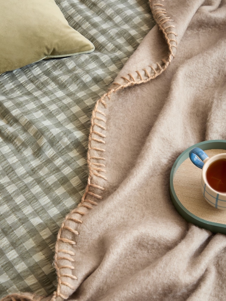 Yard Natural Lowen Wool Blend Brushed Throw - Image 2 of 4