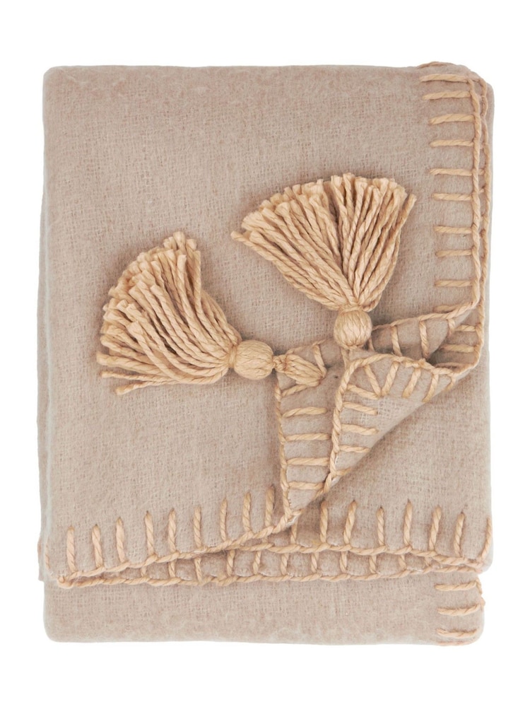 Yard Natural Lowen Wool Blend Brushed Throw - Image 4 of 4
