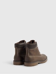 River Island Brown Padded Collar Lace Up Boots - Image 3 of 5