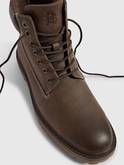 River Island Brown Padded Collar Lace Up Boots - Image 4 of 5