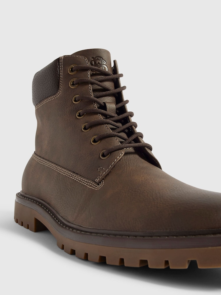 River Island Brown Padded Collar Lace Up Boots - Image 5 of 5