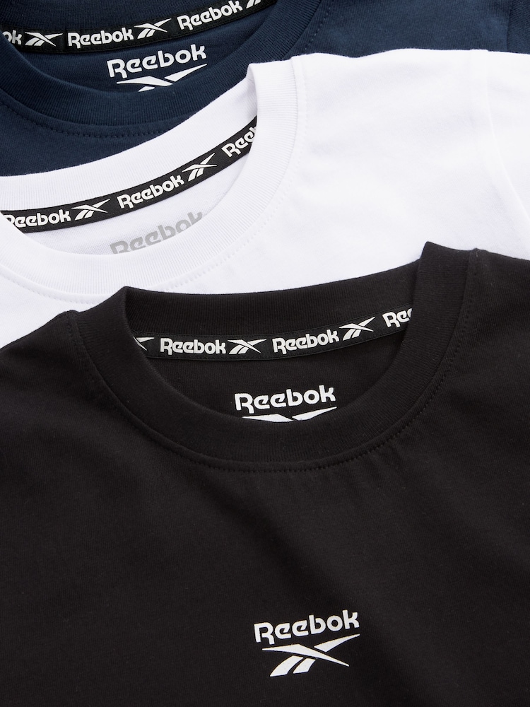 Reebok Junior Logo 100% Cotton T-Shirts 3 Pack - Image 6 of 6