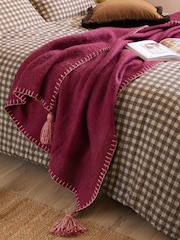 Yard Berry / Cotta Lowen Wool Blend Brushed Throw - Image 1 of 4