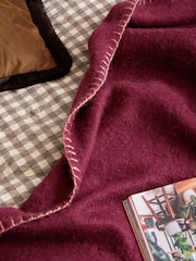 Yard Berry / Cotta Lowen Wool Blend Brushed Throw - Image 2 of 4