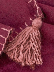 Yard Berry / Cotta Lowen Wool Blend Brushed Throw - Image 3 of 4