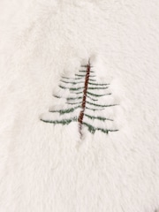 Furn Ecru Winter Pines Christmas Fleece Throw - Image 3 of 4