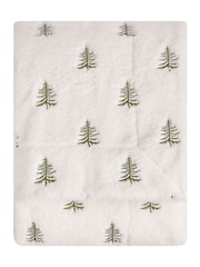 Furn Ecru Winter Pines Christmas Fleece Throw - Image 4 of 4