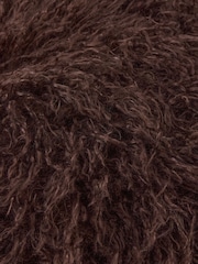 Furn Chocolate Rowan Faux Fur Throw - Image 3 of 4