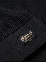 أسود - كنزة محبوكة مزركشة بحافة رقبة مستديرة من Superdry - صورة 25 من 38