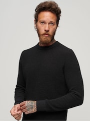 Чорний - Superdry Текстурована трикотажна джемпер екіпажу - Image 3 of 6