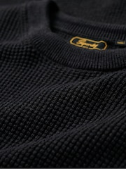 Чорний - Superdry Текстурована трикотажна джемпер екіпажу - Image 6 of 6