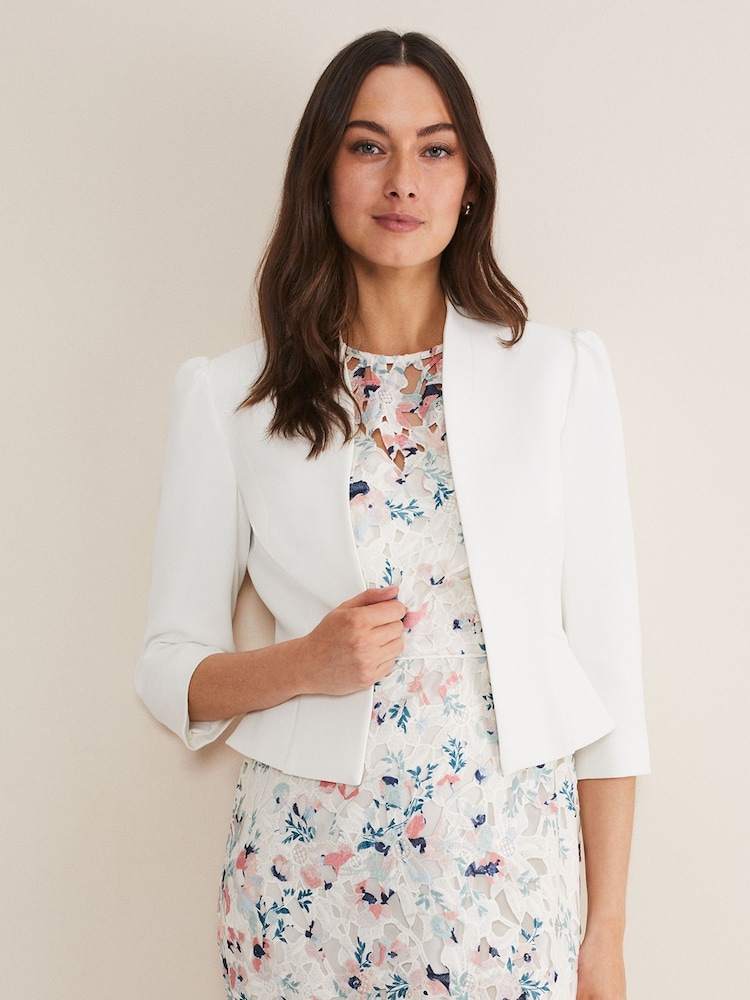 Phase Eight Cream Isabella Bow Jacket - Image 1 of 7