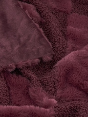 Furn Morello Fur Boucle Check Throw - Image 3 of 3