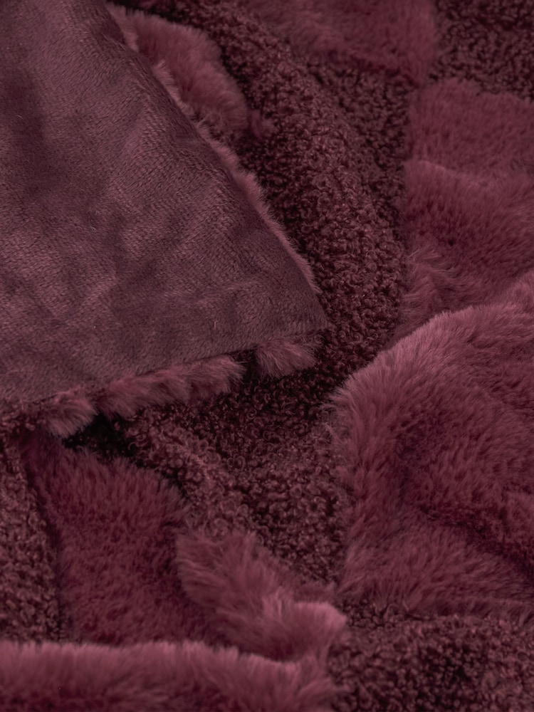 Furn Morello Fur Boucle Check Throw - Image 3 of 3 Furn Morello Fur Boucle Check Throw - Image 3 of 3