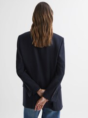 Reiss Navy Fiona Petite Oversized Single Breasted Blazer - Image 6 of 7