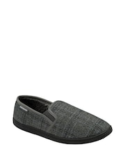 Dunlop Grey Mens Twin Gusset Full Slippers - Image 1 of 4