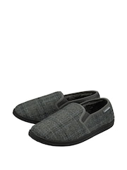Dunlop Grey Mens Twin Gusset Full Slippers - Image 2 of 4
