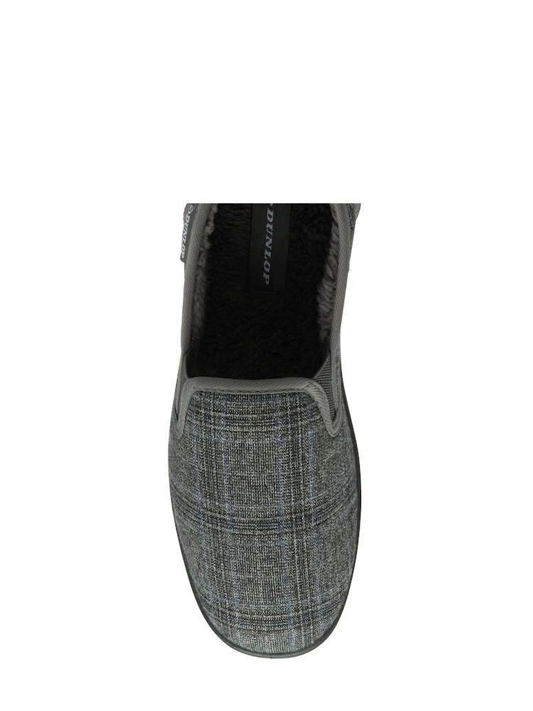 Dunlop Grey Mens Twin Gusset Full Slippers - Image 4 of 4