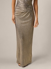 Adrianna Papell Gold Adrianna By Adrianna Papell Metallic Knit Long Dress - Image 6 of 6