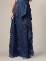 Adrianna Papell Blue Embroidered Ruffle Dress - Image 5 of 6