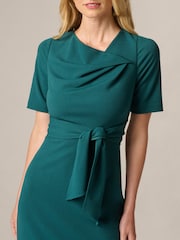 Adrianna Papell Green Crepe Sheath Dress - Image 5 of 6