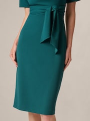 Adrianna Papell Green Crepe Sheath Dress - Image 6 of 6