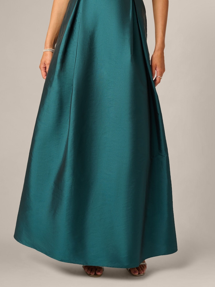 Adrianna Papell Green Studio Bead Combo Taffeta Long Dress - Image 5 of 5 Adrianna Papell Green Studio Bead Combo Taffeta Long Dress - Image 5 of 5