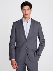 MOSS Grey Tailored Fit Twill Suit Jacket - Image 4 of 7