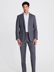 MOSS Grey Tailored Fit Twill Suit Jacket - Image 5 of 7