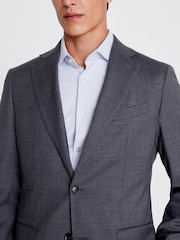 MOSS Grey Tailored Fit Twill Suit Jacket - Image 6 of 7