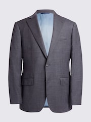MOSS Grey Tailored Fit Twill Suit Jacket - Image 9 of 9