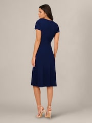 Adrianna Papell Blue Ruffle Bodice Midi Dress - Image 2 of 6