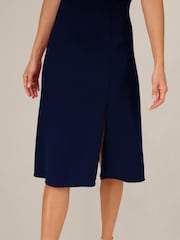 Adrianna Papell Blue Ruffle Bodice Midi Dress - Image 6 of 6