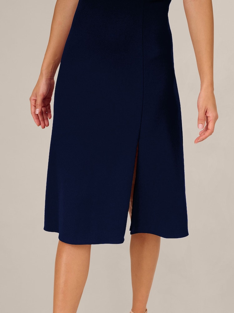 Adrianna Papell Blue Ruffle Bodice Midi Dress - Image 6 of 6 Adrianna Papell Blue Ruffle Bodice Midi Dress - Image 6 of 6