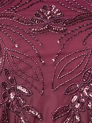 Adrianna Papell Purple Bead Blouson Long Dress - Image 6 of 6